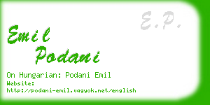 emil podani business card